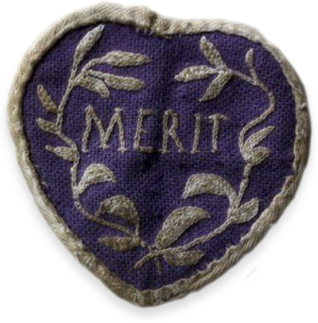 An image of the Badge of Military Merit, created by General Washington near the end of the Revolutionary War