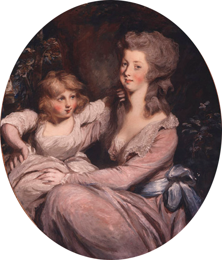 Portrait of Peggy Shippen with her daughter.