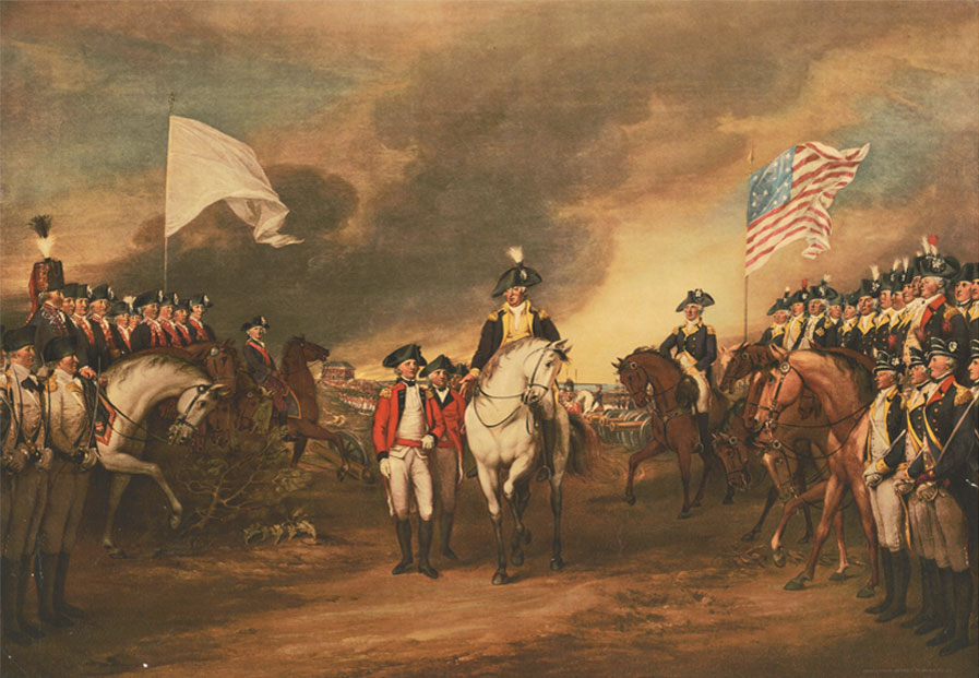Final surrender of British forces at Yorktown, 1781